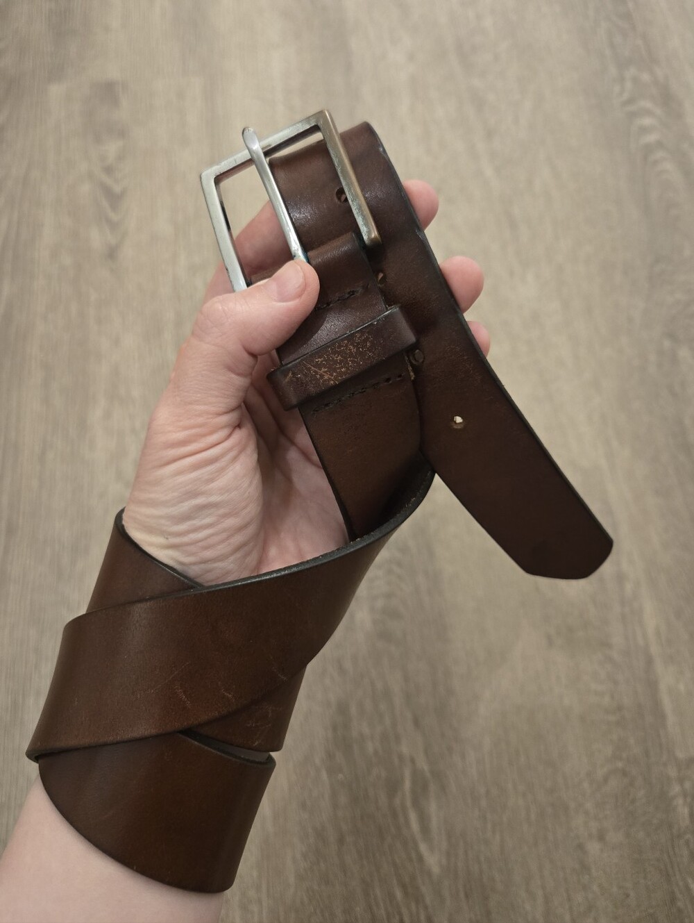 Mens Banana Republic Brown Leather Belt Dirtbag Grunge Distressed Size 40